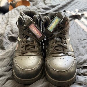 Reebok Black and Gray High-Top Sneakers